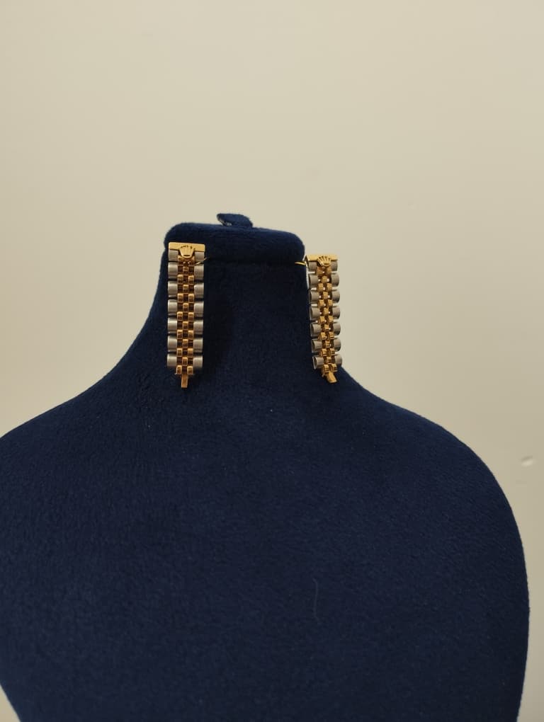 گوشواره رولکس دو رنگ